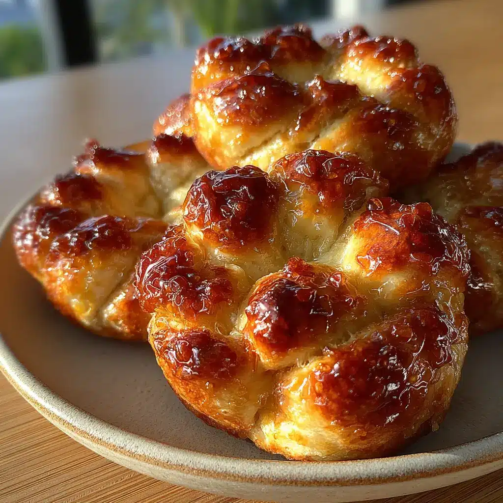Golden cottage cheese maple monkey bread twists with glossy cinnamon maple glaze and soft melted centers