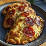 Crispy cottage cheese pepperoni pizza foldover pockets with melted cheese and marinara dip