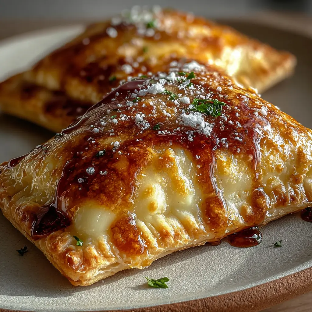 Cottage Cheese Apple Cinnamon Pocket torn open with warm apple cinnamon filling