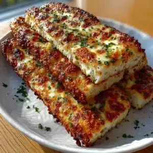 Cottage Cheese Cheesy Garlic Bread Sticks