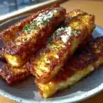 Cottage Cheese Parmesan Fry Sticks — Zero-Potato Snap Break 2 Crispy cottage cheese parmesan fry sticks served with dipping sauce