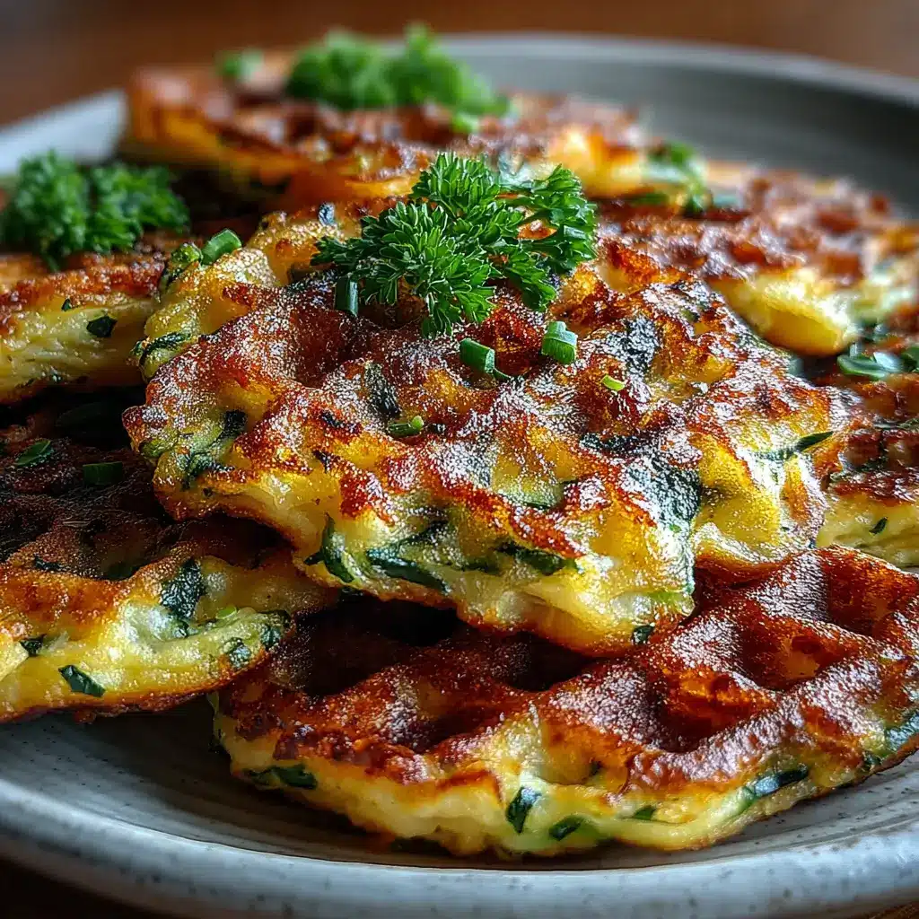 Cottage Cheese Zucchini Fritter Waffle Grid — Zero-Flour Crunchy Edge Reveal