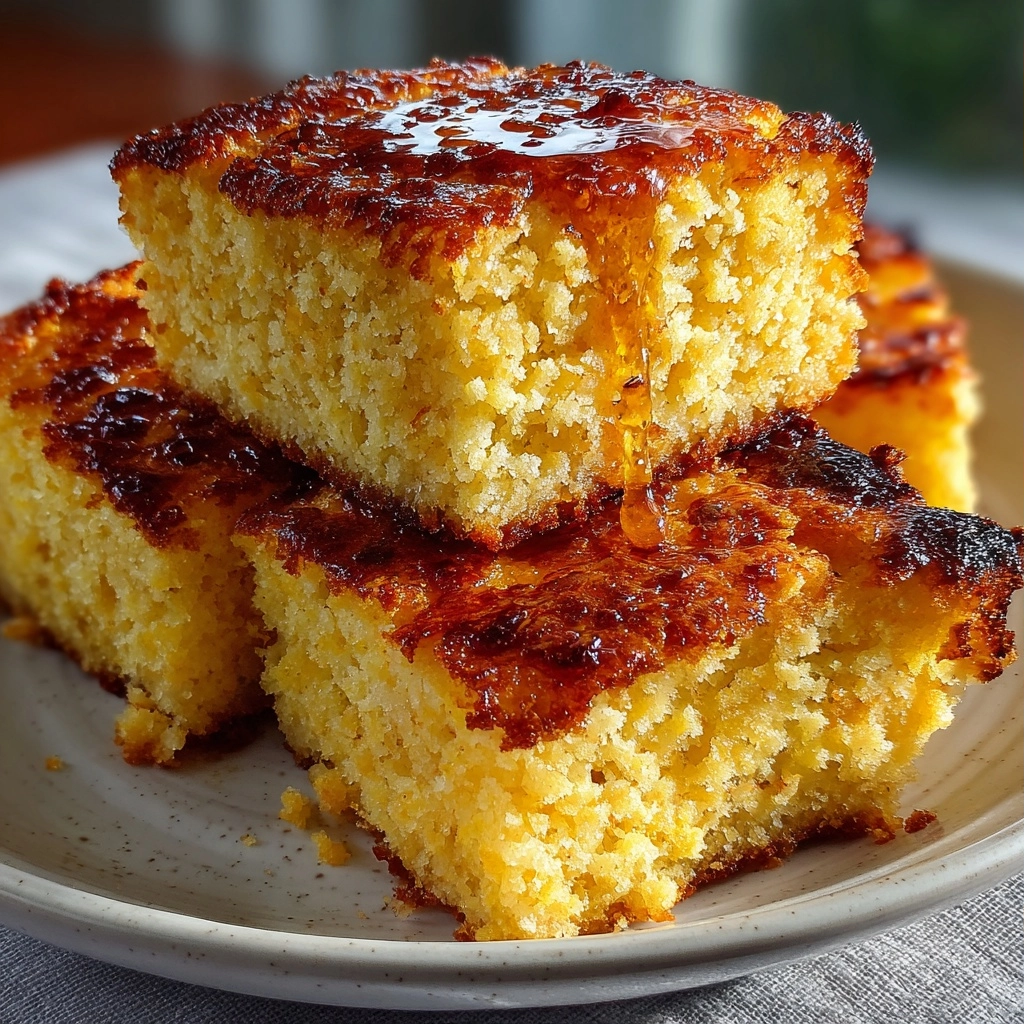 2-Ingredient Cottage Cheese Cornbread Squares — No Flour Steam Tear