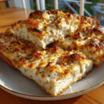 Chicken Alfredo Cottage Cheese Sheet Squares — No Pasta Golden Crust Break