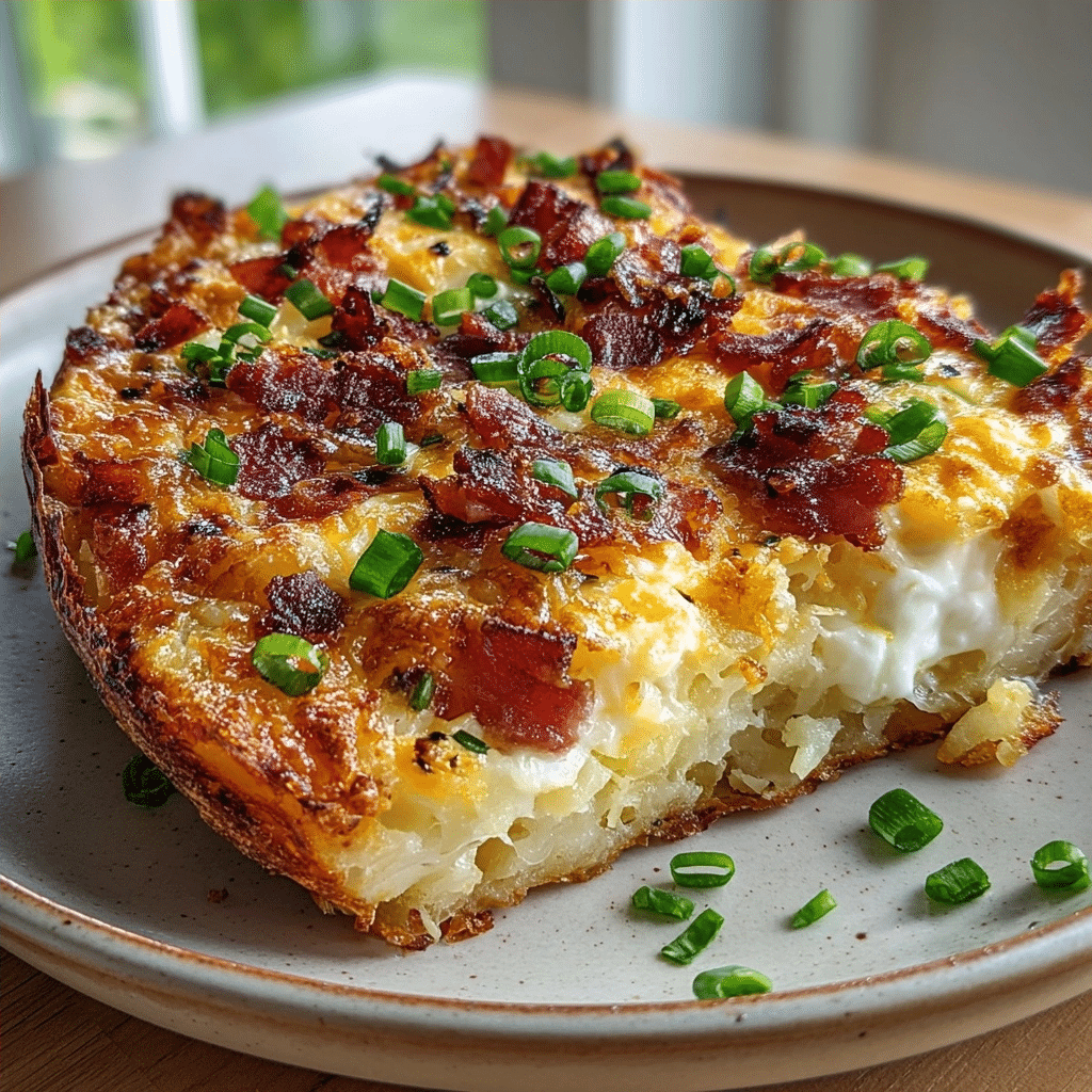 Loaded Baked Potato Cottage Cheese Skillet Slab — Zero-Potato Golden Crust Break