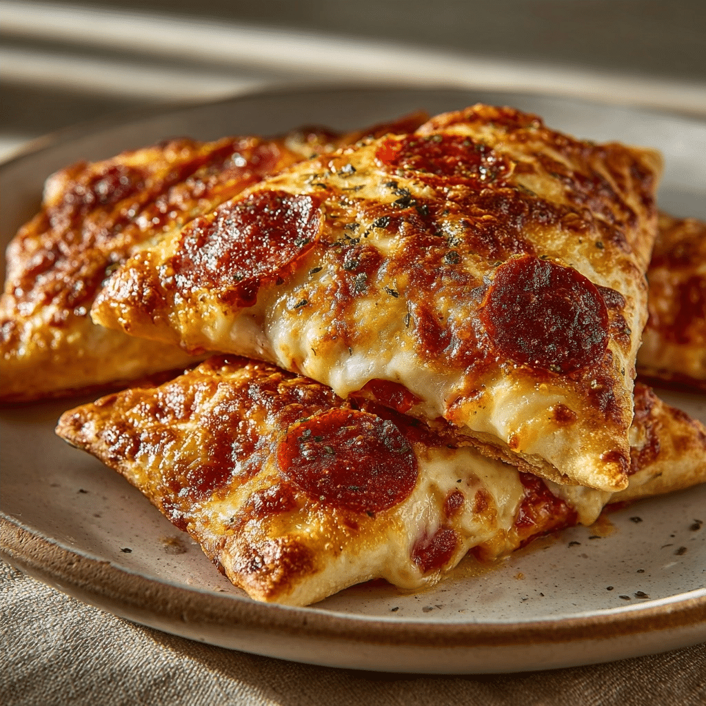 Pepperoni Pizza Cottage Cheese Pockets — No Dough Lava Pull