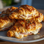 Smoky Ham & Swiss Cottage Cheese Foldovers — No Dough Hot Melt Pull