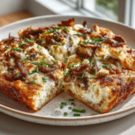 Philly Cheesesteak Cottage Cheese Skillet Slab — No Bread Golden Crust Break