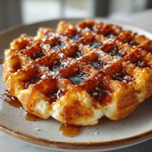 Warm Churro Cottage Cheese Waffle Grid — No Dough Crisp Edge