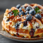 Sweet Blueberry Cottage Cheese Waffle Grid — No Dough Crisp Edge 2 Sweet Blueberry Cottage Cheese Waffle Grid — No Dough Crisp Edge
