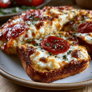 Savory Cottage Cheese Pepperoni Pizza Loaf Slices — No Flour Steam Tear