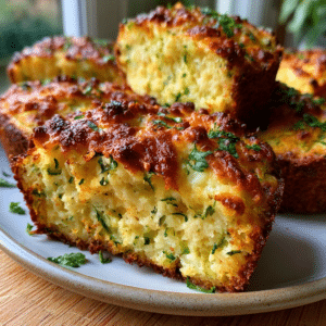 Savory Cottage Cheese Zucchini Bread Slices — 2-Ingredient Golden Break