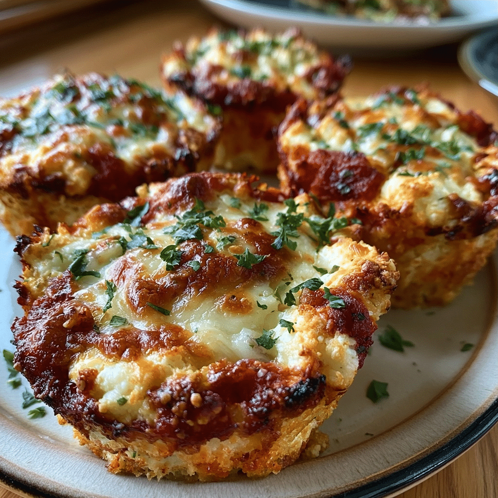Muffin Tin Cottage Cheese Lasagna Cups — No Pasta Cheese Pull