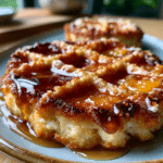 No-Dough Cottage Cheese Peach Cobbler Fritter Grid Recipe
