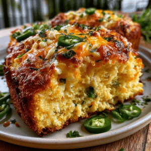 Cottage Cheese Jalapeño Cornbread Loaf - No-Flour Golden Crumb