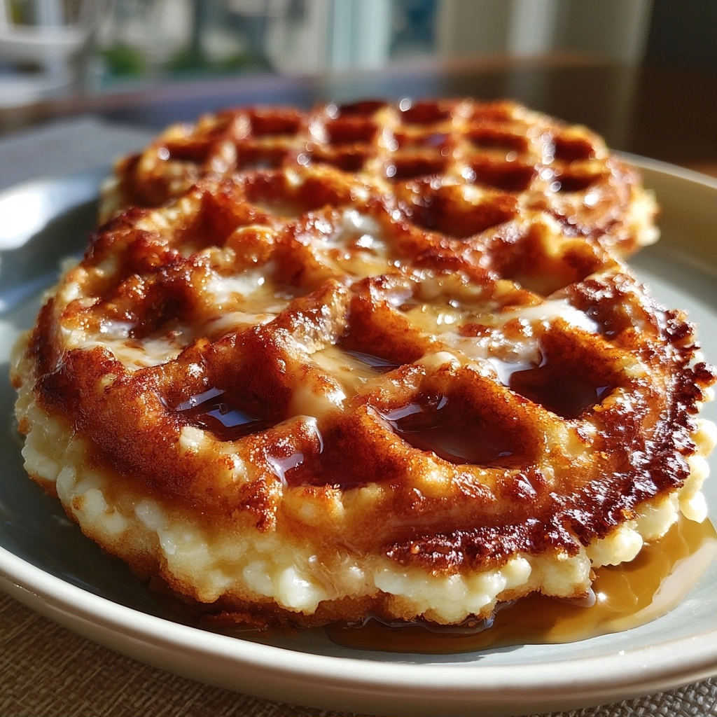 No-Flour Cottage Cheese Apple Fritter Waffle Grid — Crisp Edge