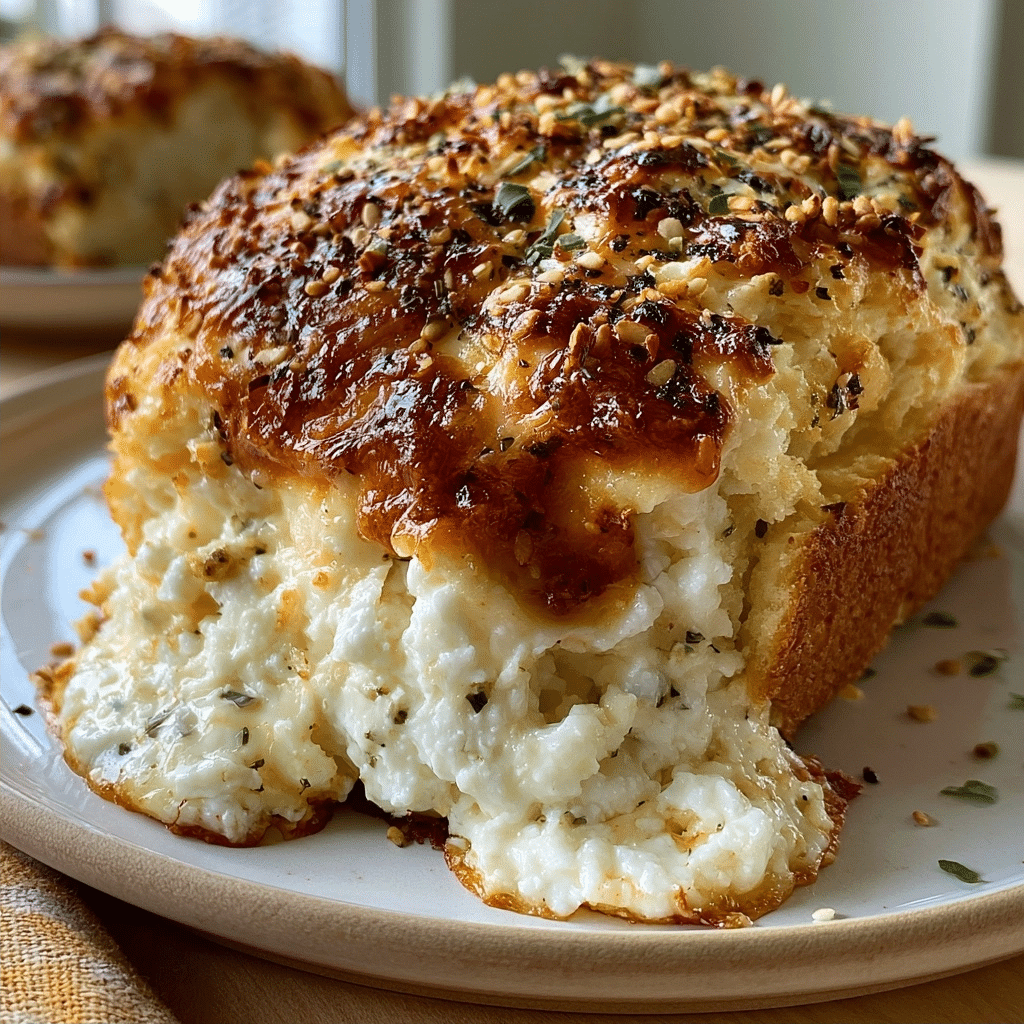 Cottage Cheese Everything-Bagel Loaf — Cheese Pull Perfection