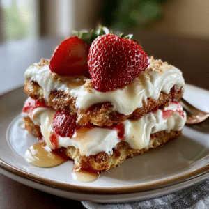 Strawberry Eclair Cake: A Creamy Layered No-Bake Dessert