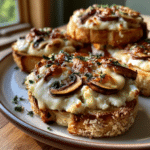Zero-Crust Cottage Cheese Mushroom Swiss Melt Patties