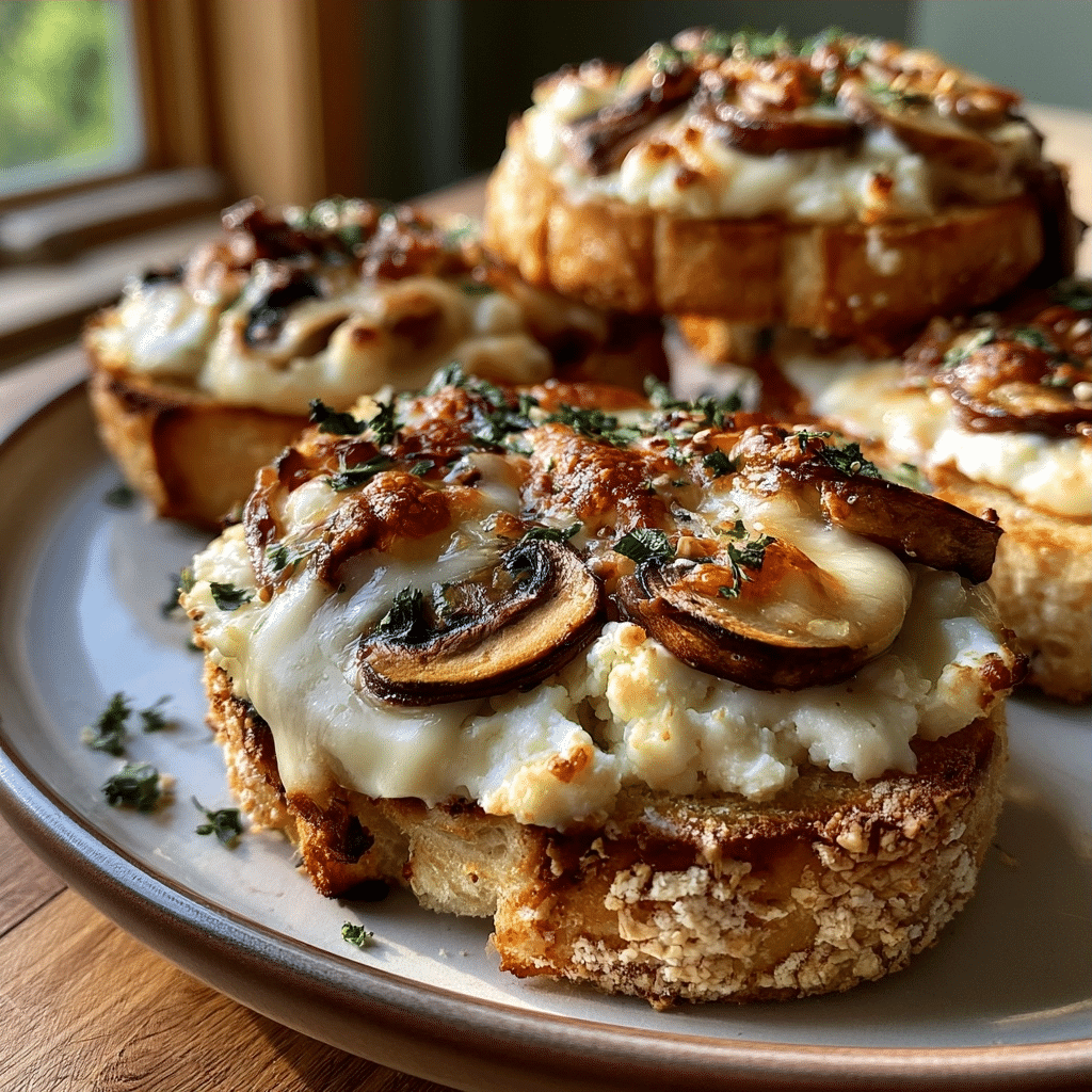 Zero-Crust Cottage Cheese Mushroom Swiss Melt Patties