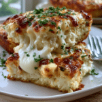 No-Pasta Cottage Cheese Chicken Alfredo Squares — Creamy Cheese Pull