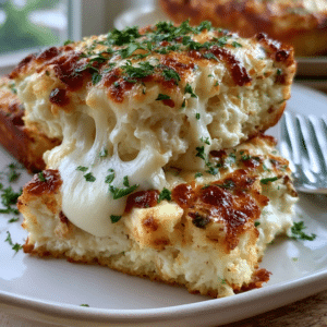 No-Pasta Cottage Cheese Chicken Alfredo Squares — Creamy Cheese Pull