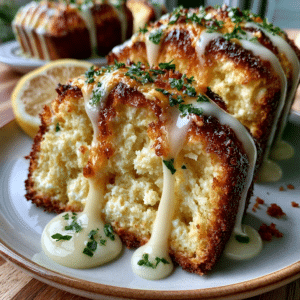 Zero-Flour Cottage Cheese Lemon Loaf Slices — Sweet Glaze Drip
