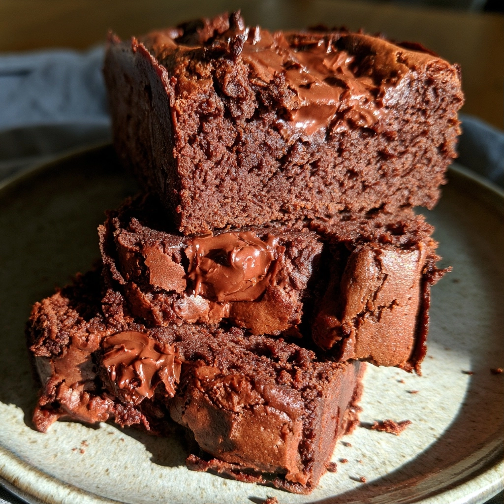 Double Chocolate Cottage Cheese Loaf Slices — Soft Fudgy Break