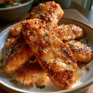 No-Breading Cottage Cheese Parmesan Chicken Tenders — Golden Crunch Pull