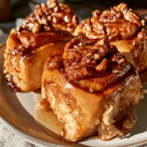 Zero-Dough Cottage Cheese Pecan Sticky Buns — Warm Syrup Pull