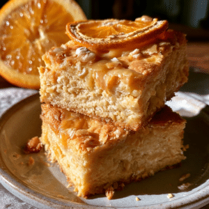 Zero-Flour Cottage Cheese Orange Creamsicle Blondies