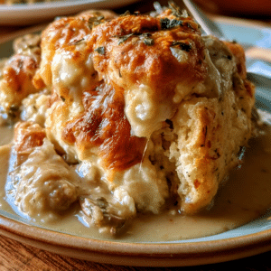 No-Dough Cottage Cheese Biscuits & Gravy Bake — Fluffy Steam Break