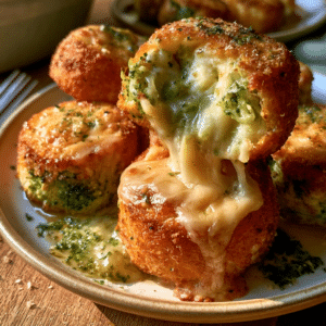 Crispy Cottage Cheese Cheddar Broccoli Bites — Hot Cheese Pull