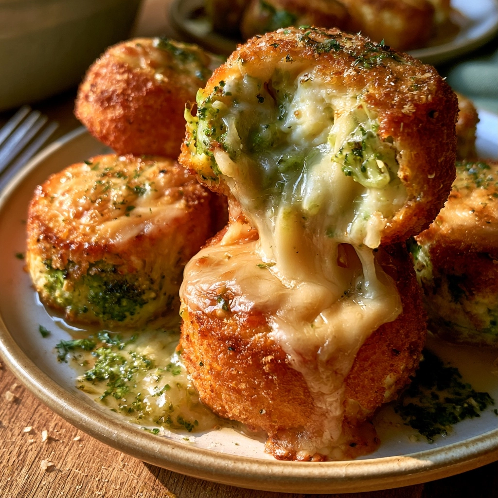 Crispy Cottage Cheese Cheddar Broccoli Bites — Hot Cheese Pull