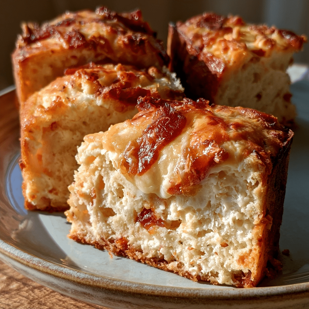 Zero-Flour Cottage Cheese Cheddar Bacon Loaf Slices