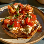 Crispy Cottage Cheese Tomato Basil Bruschetta — Crunchy Bite 2 Crispy Cottage Cheese Tomato Basil Bruschetta — Crunchy Bite