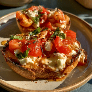 Crispy Cottage Cheese Tomato Basil Bruschetta — Crunchy Bite
