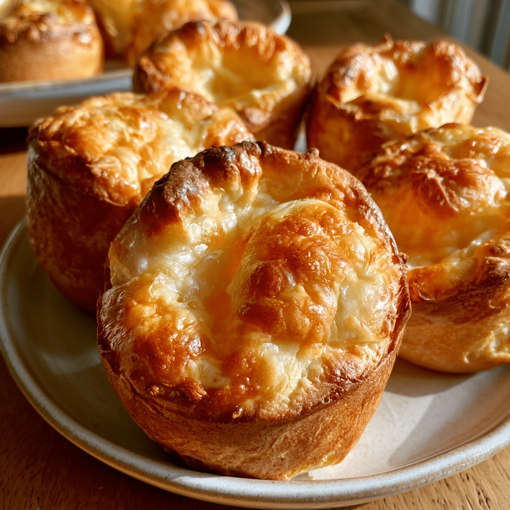 Fluffy Cottage Cheese Parmesan Popovers — Golden Steam Tear