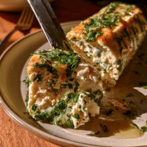 Creamy Cottage Cheese Garlic Herb Party Log — Sharp Knife Cut