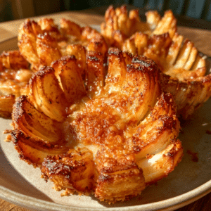 Crispy Baked Cottage Cheese Blooming Onion — Golden Petal Pull