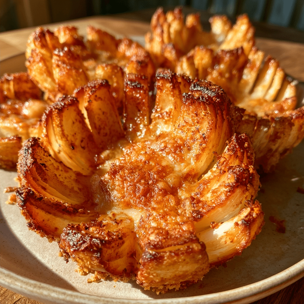 Crispy Baked Cottage Cheese Blooming Onion — Golden Petal Pull