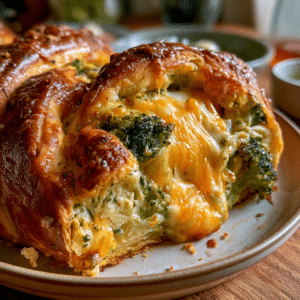 Cottage Cheese Broccoli Cheddar Braid — Hot Cheese Pull