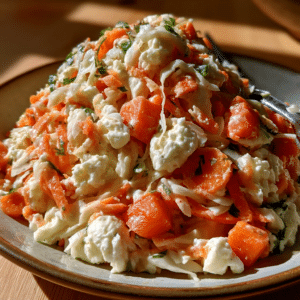 Creamy Cottage Cheese Homestyle Coleslaw — Chilled Crunchy Scoop