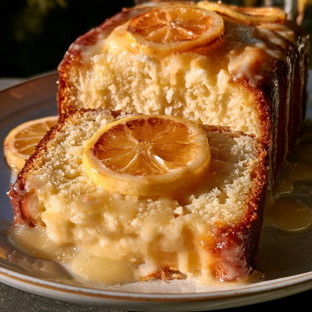 Glazed Cottage Cheese Lemon Pound Cake — Soft Slice Reveal