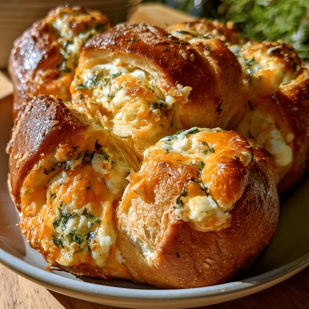 Savory Cottage Cheese Pull-Apart Garlic Bread — Warm Fluffy Tear
