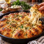 Golden Cottage Cheese Garlic Herb Skillet Flatbread: Warm Buttery Steam Tear 2 0EAA8525 1249 4A33 8B86 114DA664905E