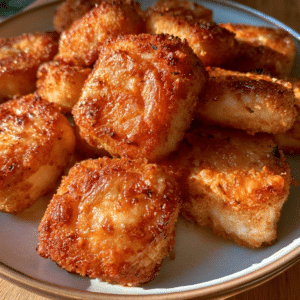 Crispy Cottage Cheese Parmesan Crusted Chicken Bites — Loud Golden Snap