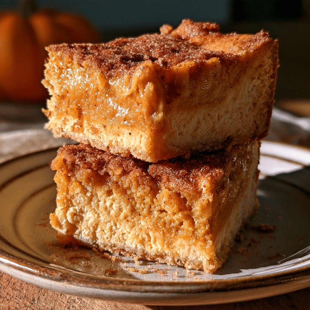 Soft Cottage Cheese Pumpkin Snickerdoodle Bars — Tender Cinnamon Crumb Break