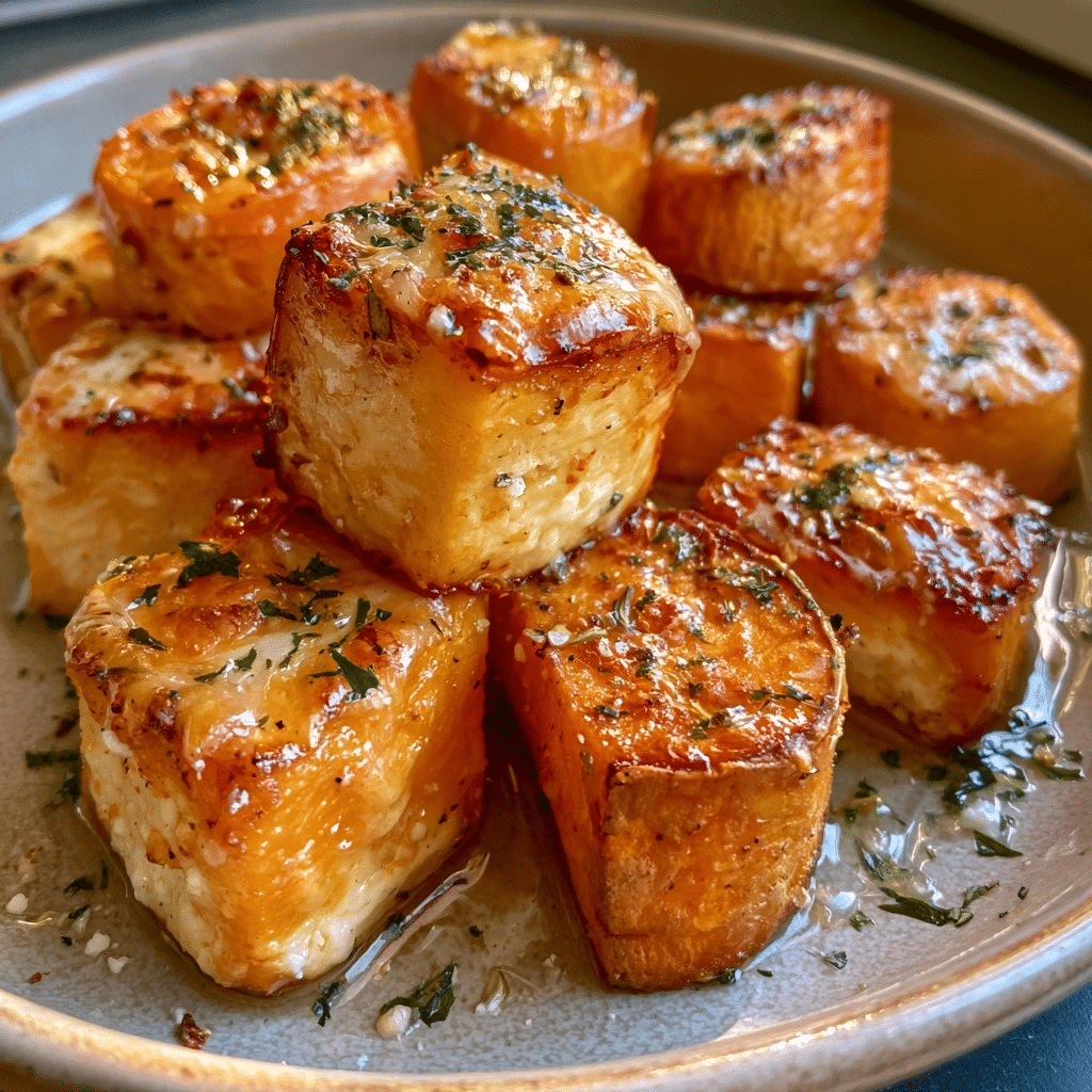 Golden Cottage Cheese Roasted Sweet Potato Bites — Crisp Herb Crunch