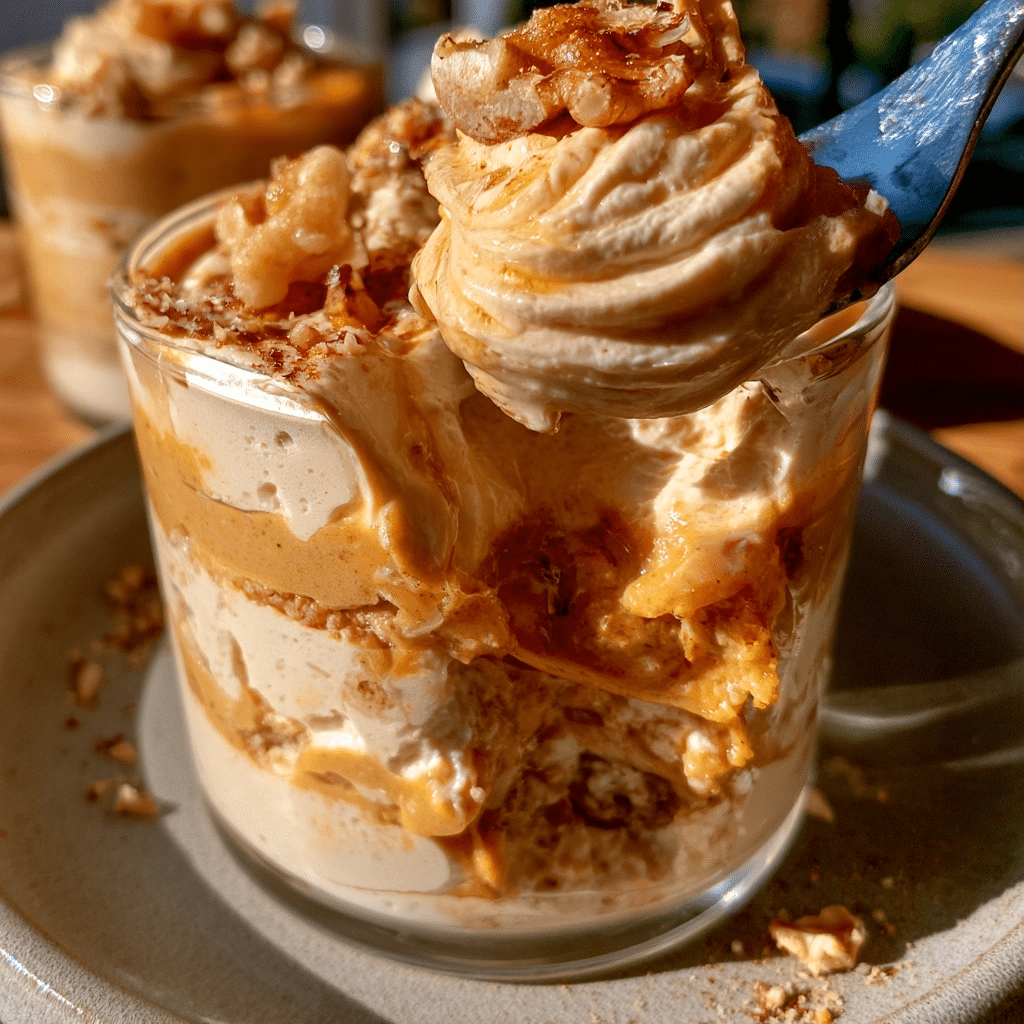 Chilled Cottage Cheese Spiced Maple Pumpkin Parfait Pots